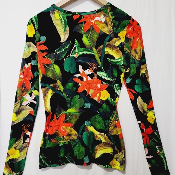 Unworn Alice + Olivia Delaina Floral Tropical Long Sleeve Top - Picture 9 of 9